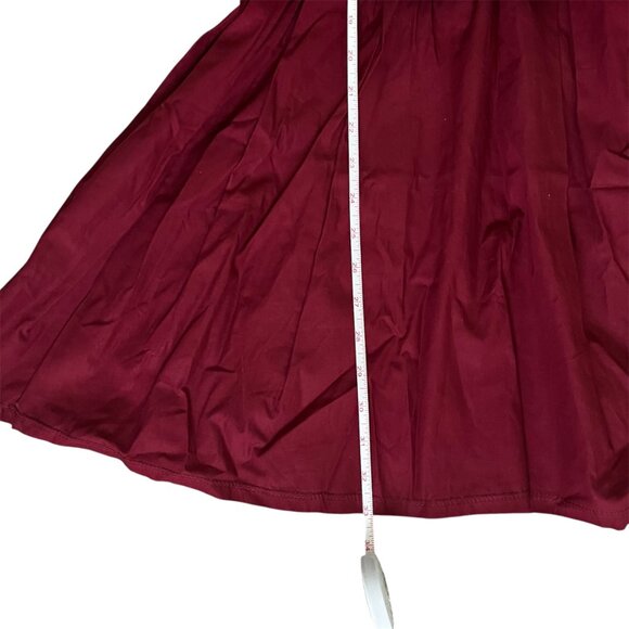 Zara Burgundy Belted Long Sleeve Mini Dress Chic Minimalist Size Large NWT - Picture 8 of 9